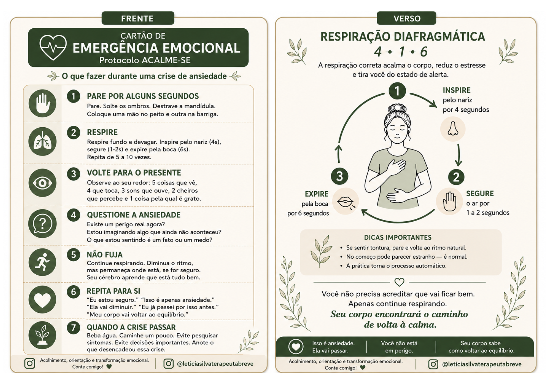 Cartão de Emergência Emocional - Protocolo ACALME-SE